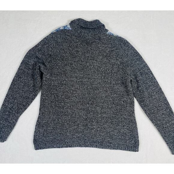 Woolrich Cardigan Sweater Womens Sz L Charcoal Heathered Ski Winter Snow Holiday - Picture 3 of 11